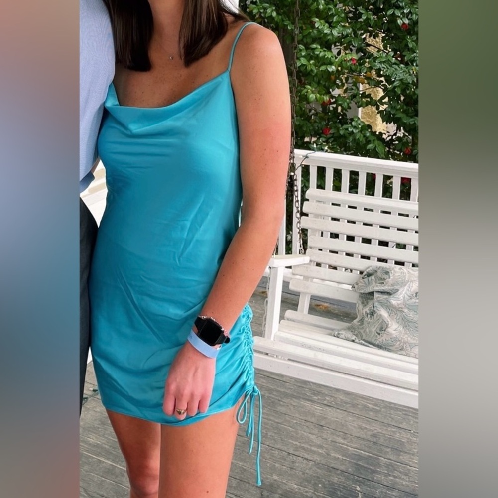 Top Shop, Silky Blue Dress, Size 6